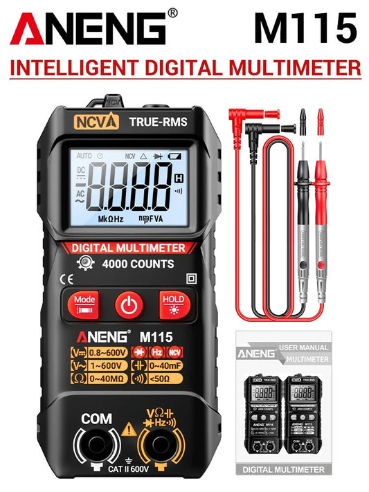 ANENG M115 Mini Digital Multimeter 4000 Counts - Compact AC/DC Voltage Tester with NCV & Ohm Resistance | Volt Edge™