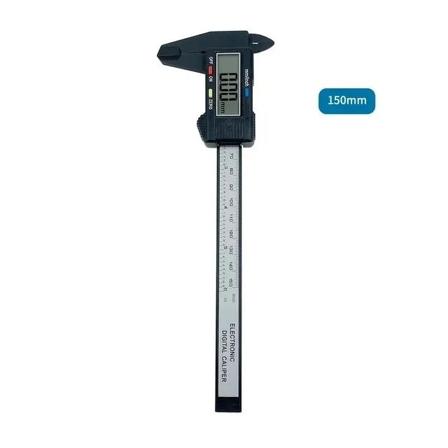 Digital caliper with a 150mm measurement range on a white background