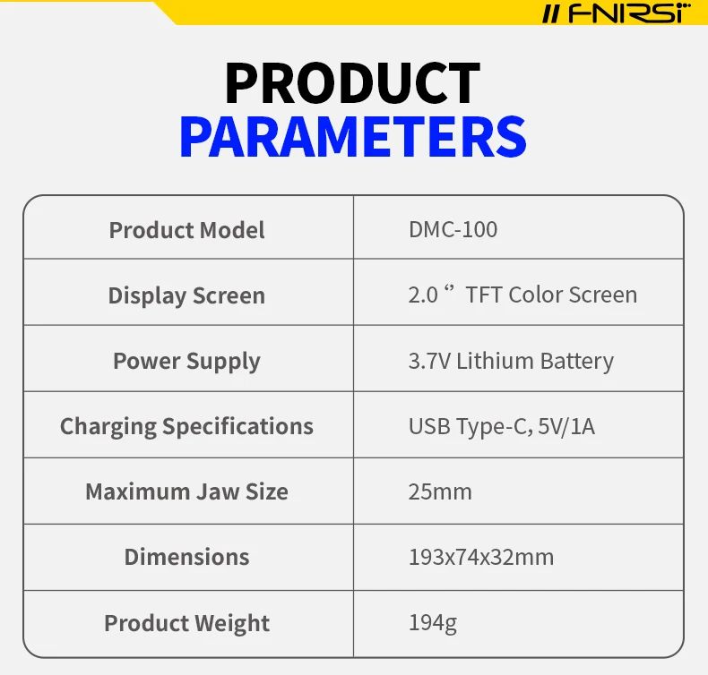 FNIRSI DMC-100 Digital Clamp Meter 10000 Counts - 600A DC/AC Current Tester with USB & NCV Detection | Volt Edge™