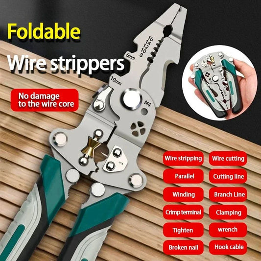 Professional Foldable Wire Stripper Pliers - Multi-Function Crimping, Stripping & Wire Winding Tool | Volt Edge™