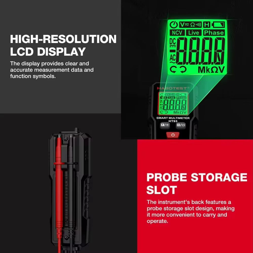 Auto-Ranging Digital Multimeter - AC/DC Voltage Tester with Square Wave, HFE Triode & Continuity Buzzer | Volt Edge™